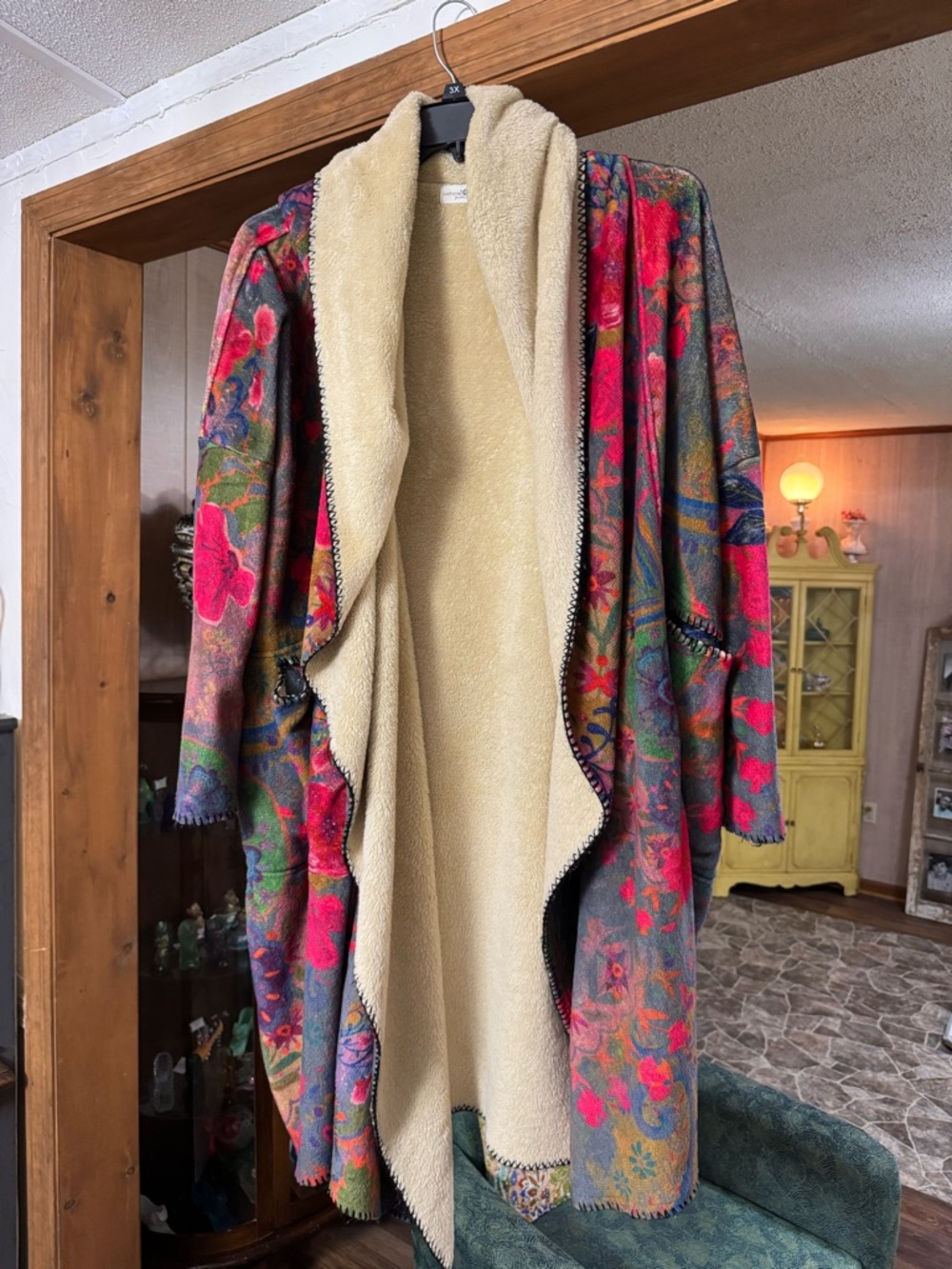 NATURAL LIFE Floral Open-Front Cardigan Kimono Small/Medium